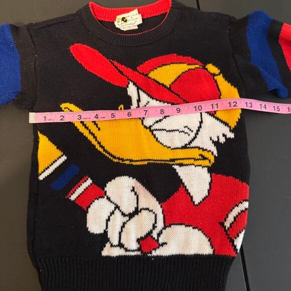 Mickey Donald Duck Black Kids Pullover Sweater Medium Acrylic Disney Vintage - Picture 5 of 8